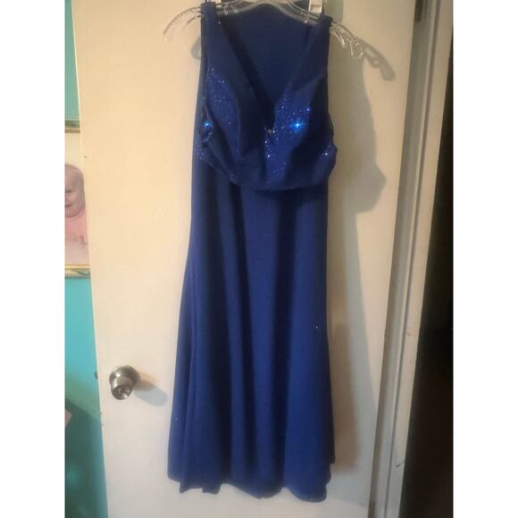 Sherri Hill Prom Hoco Dress Formal Gown Sequins Royal Blue Size 6 Bedazzled - Picture 10 of 14